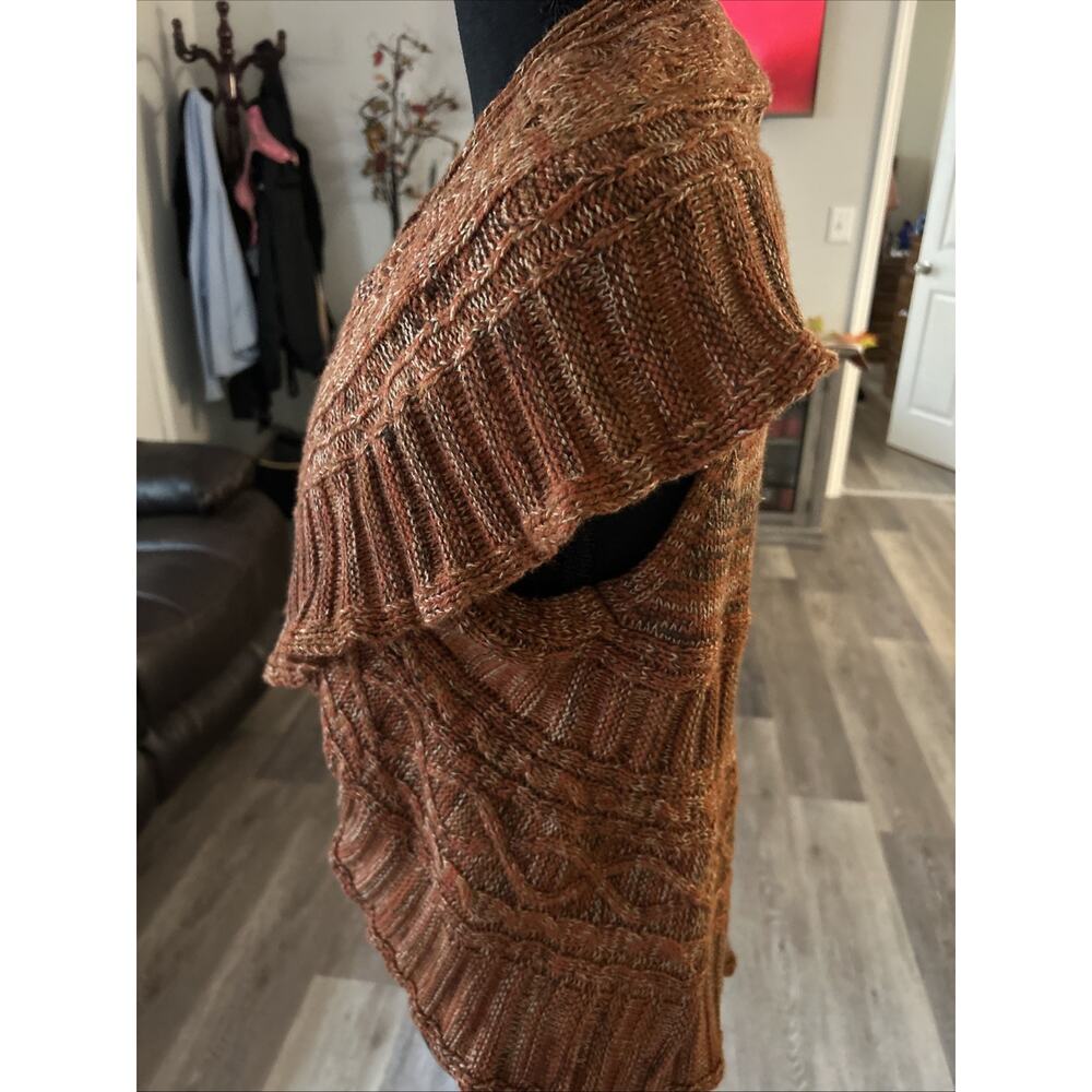 Reference Point Open Front Fall Ruffle Shawl Sz M - Picture 5 of 8